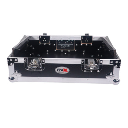 ProX 19" Slant Mixer Flight Case ATA Road Case With Laptop Shelf | 8U | Black/Silver