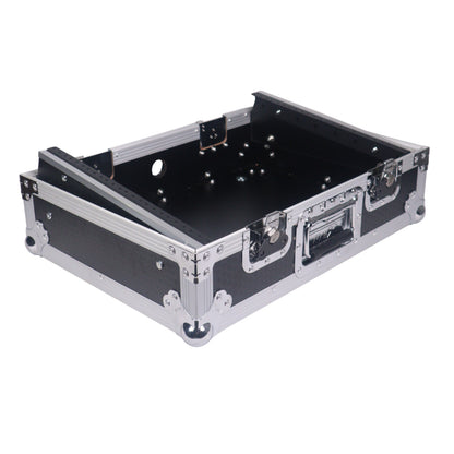 ProX 19" Slant Mixer Flight Case ATA Road Case With Laptop Shelf | 8U | Black/Silver