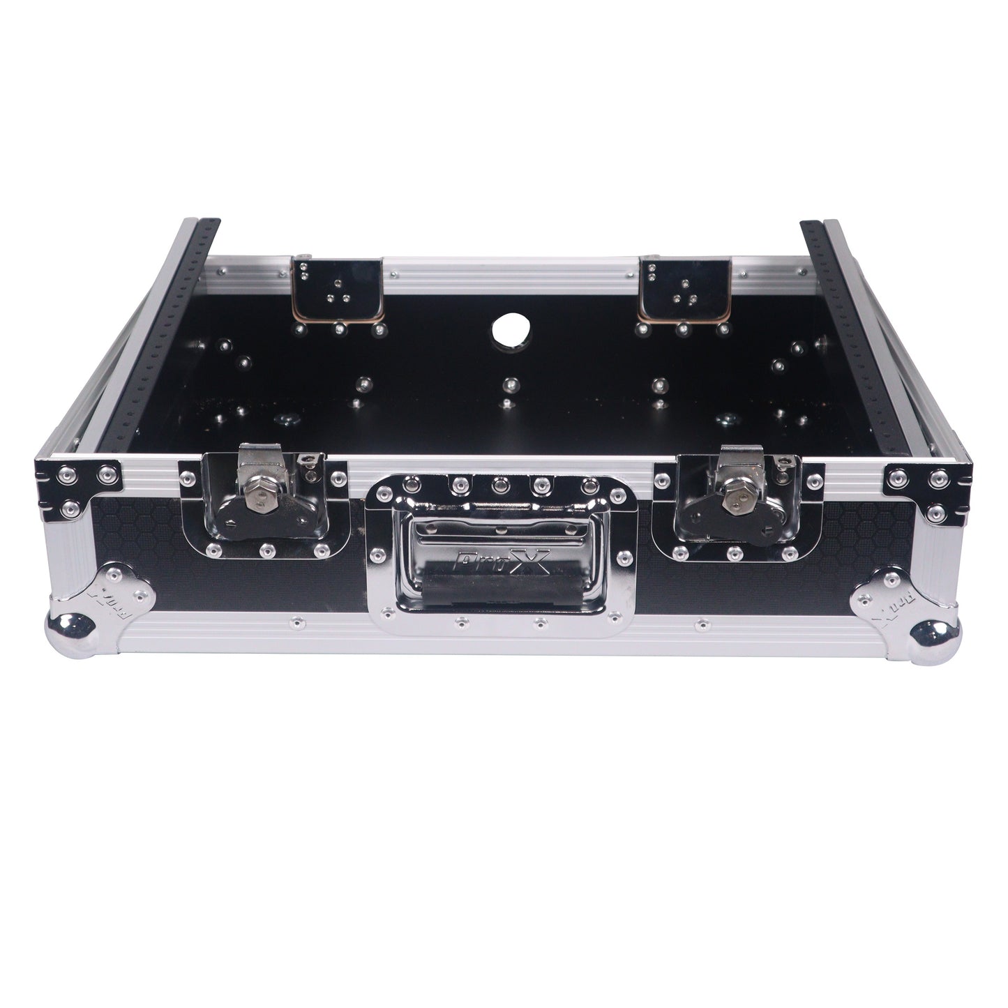 ProX 19" Slant Mixer Flight Case ATA Road Case With Laptop Shelf | 8U | Black/Silver