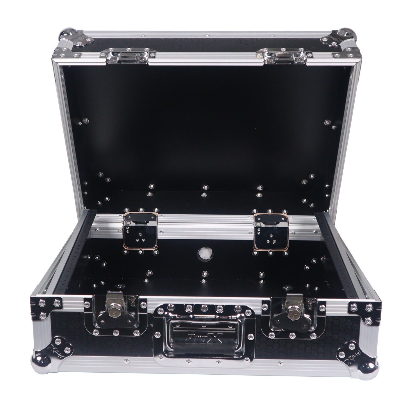ProX 19" Slant Mixer Flight Case ATA Road Case With Laptop Shelf | 8U | Black/Silver