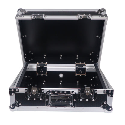 ProX 19" Slant Mixer Flight Case ATA Road Case With Laptop Shelf | 8U | Black/Silver