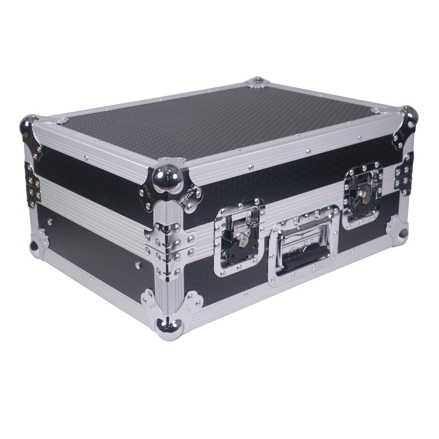 ProX 19" Slant Mixer Flight Case ATA Road Case With Laptop Shelf | 8U | Black/Silver