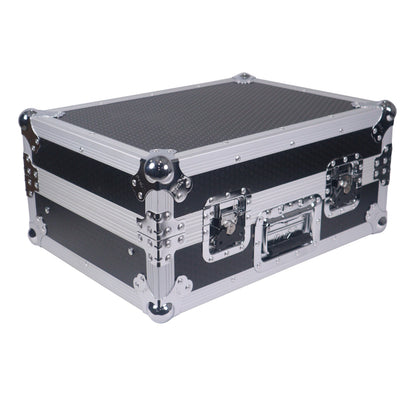 ProX 19" Slant Mixer Flight Case ATA Road Case With Laptop Shelf | 8U | Black/Silver