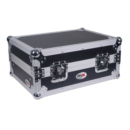 ProX 19" Slant Mixer Flight Case ATA Road Case With Laptop Shelf | 8U | Black/Silver