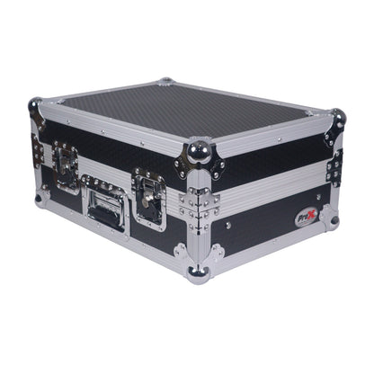 ProX 19" Slant Mixer Flight Case ATA Road Case With Laptop Shelf | 8U | Black/Silver