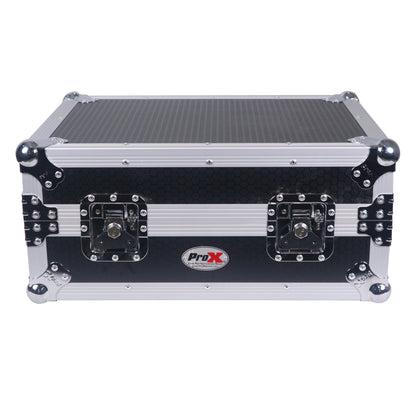 ProX 19" Slant Mixer Flight Case ATA Road Case With Laptop Shelf | 8U | Black/Silver