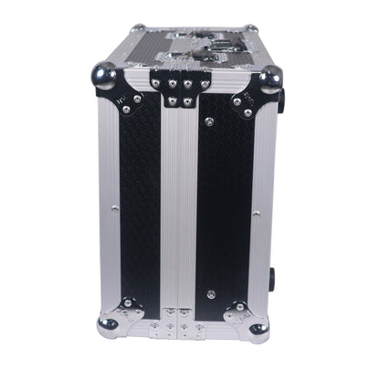ProX 19" Slant Mixer Flight Case ATA Road Case With Laptop Shelf | 8U | Black/Silver