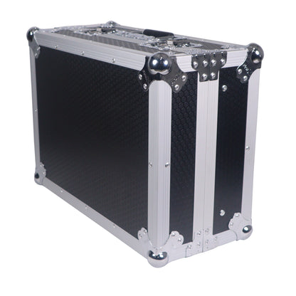 ProX 19" Slant Mixer Flight Case ATA Road Case With Laptop Shelf | 8U | Black/Silver