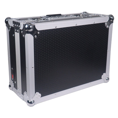 ProX 19" Slant Mixer Flight Case ATA Road Case With Laptop Shelf | 8U | Black/Silver