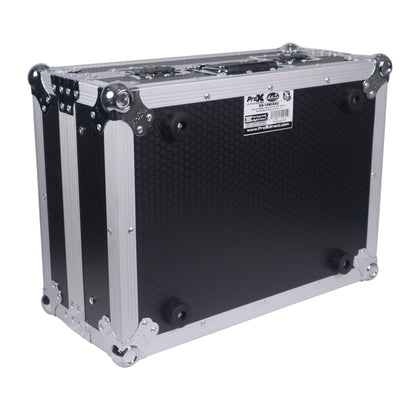 ProX 19" Slant Mixer Flight Case ATA Road Case With Laptop Shelf | 8U | Black/Silver