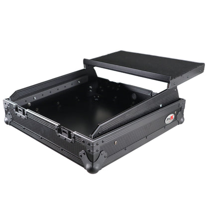 ProX 19" Slant Mixer Flight Case ATA Road Case With Laptop Shelf | 10U | Black on Black