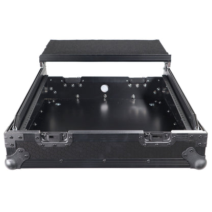 ProX 19" Slant Mixer Flight Case ATA Road Case With Laptop Shelf | 10U | Black on Black