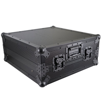 ProX 19" Slant Mixer Flight Case ATA Road Case With Laptop Shelf | 10U | Black on Black