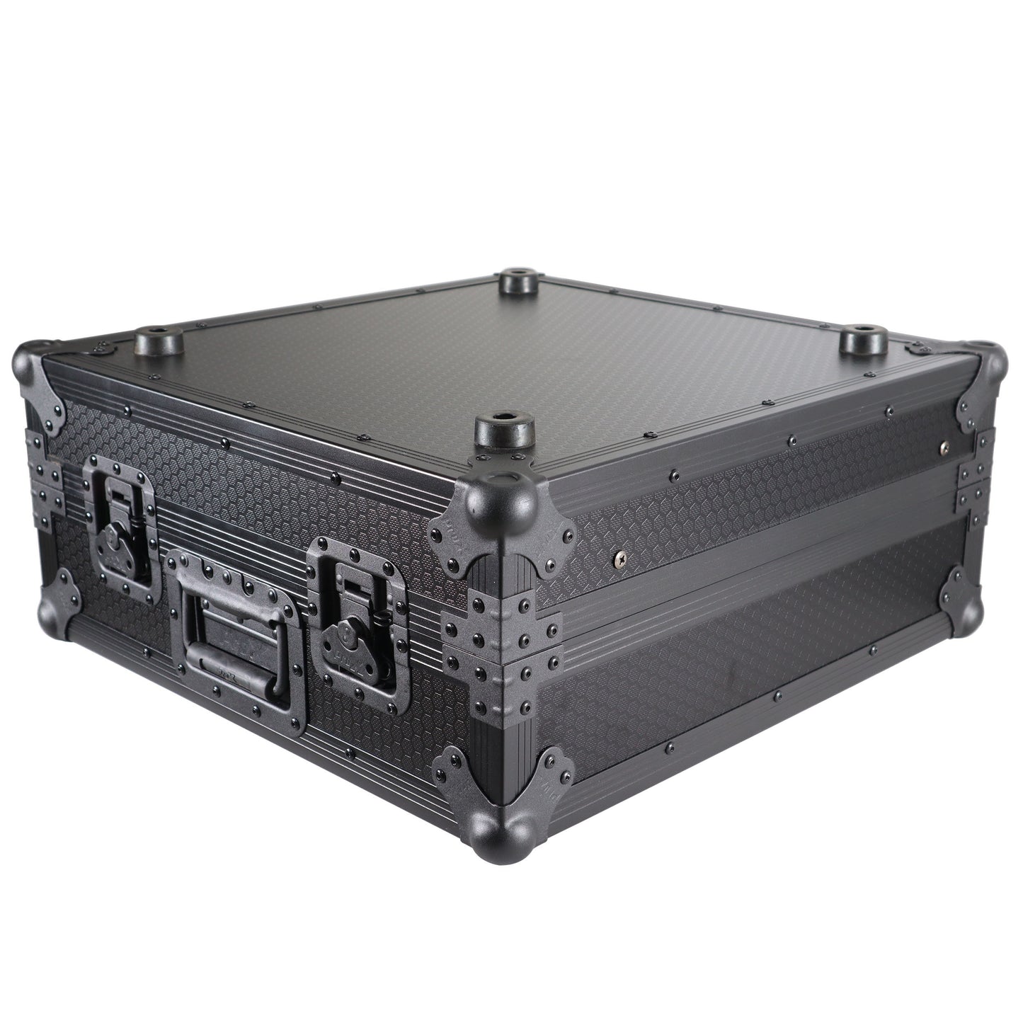 ProX 19" Slant Mixer Flight Case ATA Road Case With Laptop Shelf | 10U | Black on Black