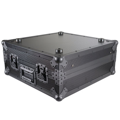 ProX 19" Slant Mixer Flight Case ATA Road Case With Laptop Shelf | 10U | Black on Black
