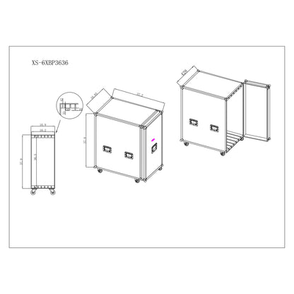 ProX ATA Flight Style Road Case for Truss Base Plates | 36 in