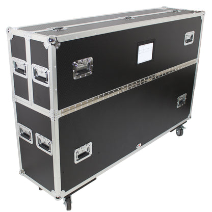 ProX Universal Dual Flat Panel Monitor Flight Case ATA Road Case | 55 in to 70 in