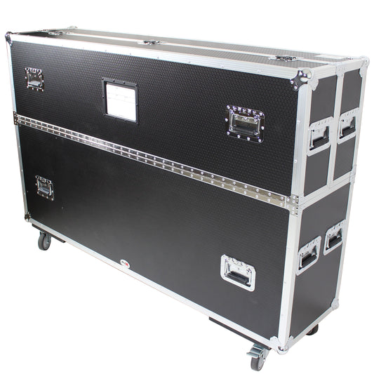 ProX Universal Dual Flat Panel Monitor Flight Case ATA Road Case | 55 in to 70 in