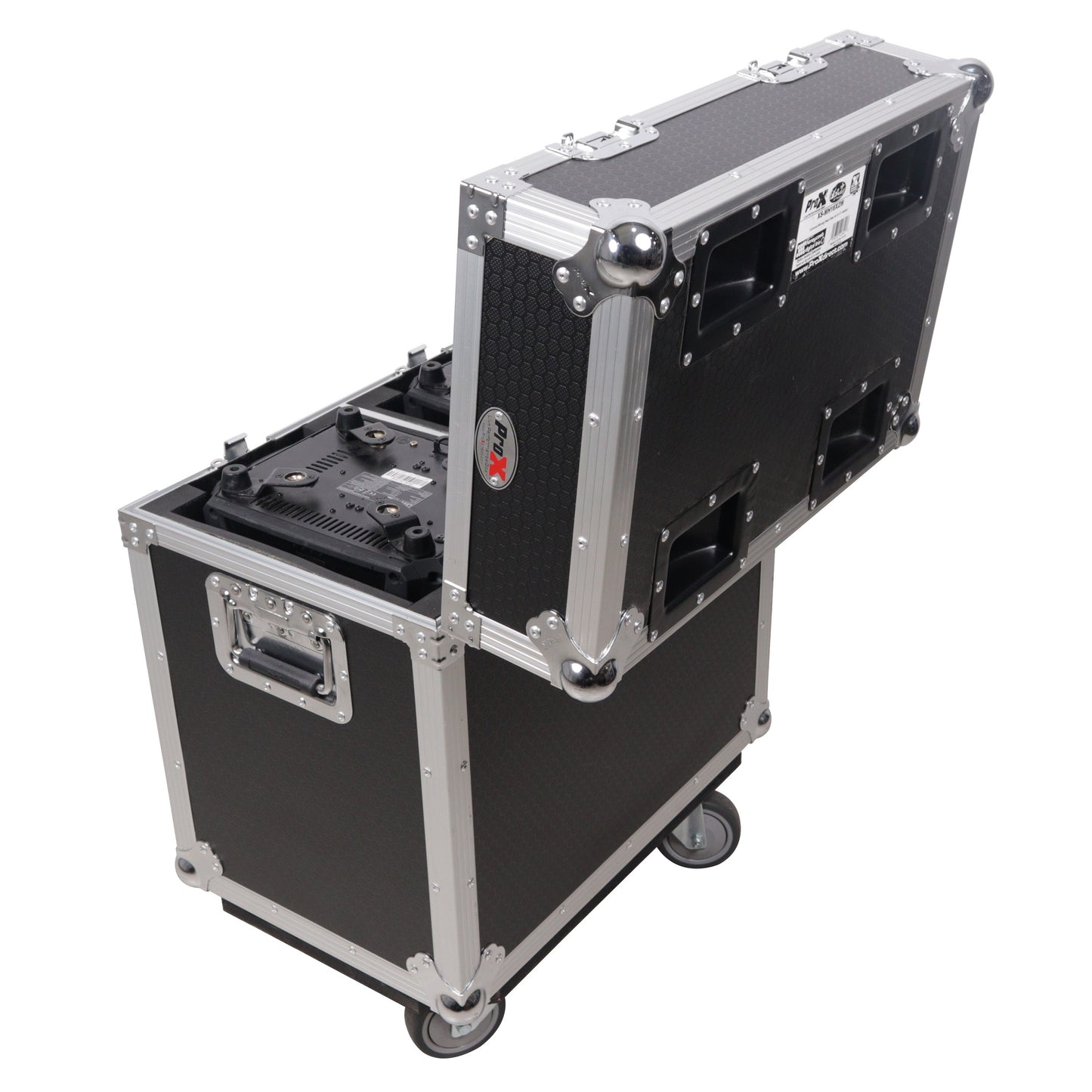 ProX XS-MH16X2W Moving Head Flight Case for 2 Units With Casters