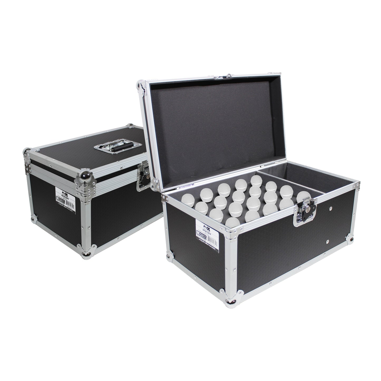ProX Microphone Accessory Case ATA Flight Case For Mic Storage | 20-mic storage