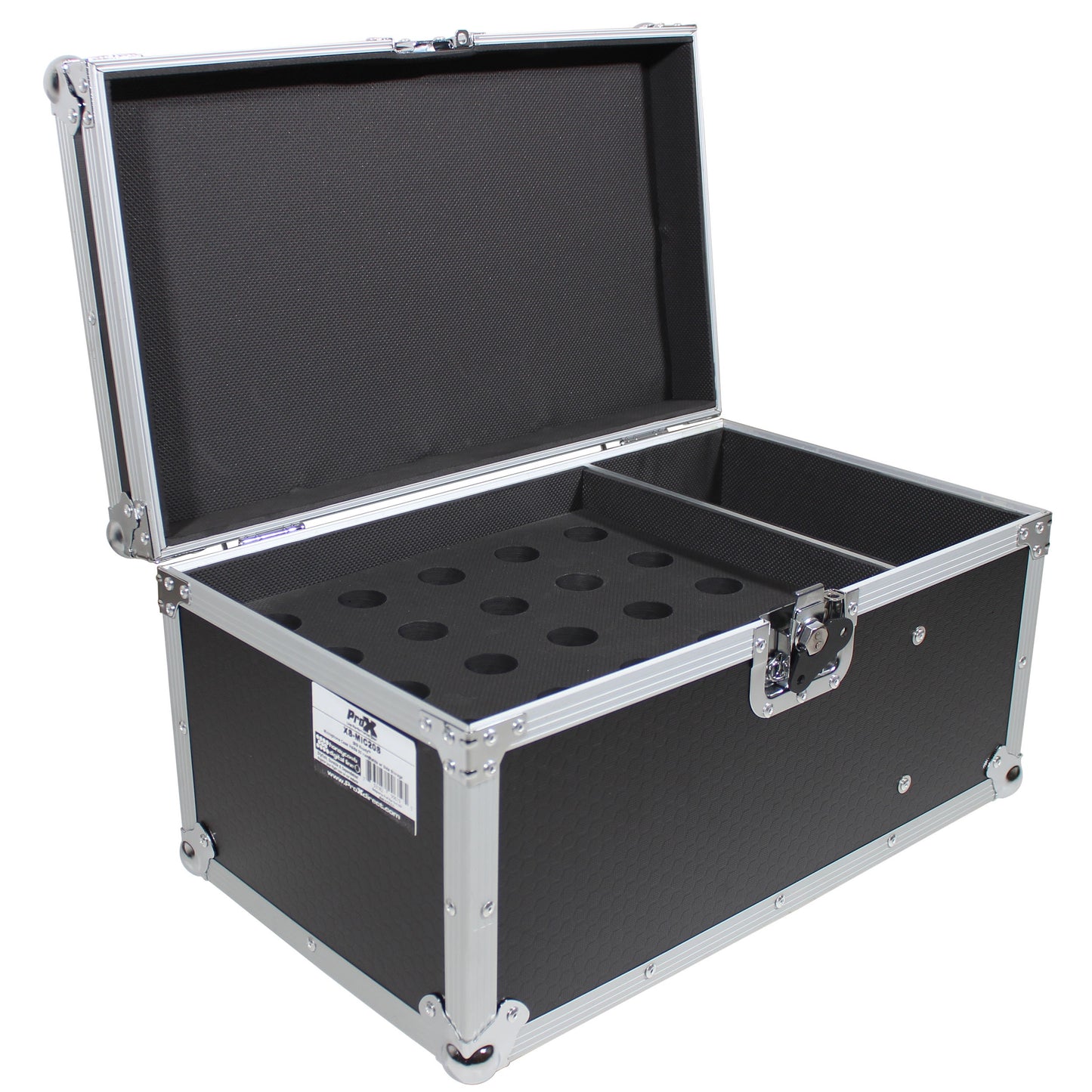 ProX Microphone Accessory Case ATA Flight Case For Mic Storage | 20-mic storage