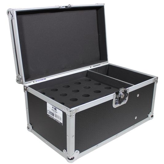 ProX Microphone Accessory Case ATA Flight Case For Mic Storage | 20-mic storage