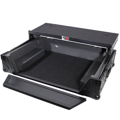 ProX ATA Flight Case for Denon PRIME 2 DJ Controller With Laptop Shelf | Black on Black