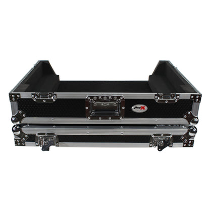 ProX ATA Flight Case for Denon PRIME 4 DJ Controller With Rack | Silver on Black