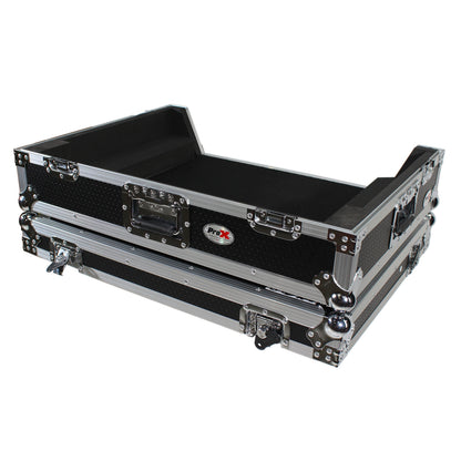 ProX ATA Flight Case for Denon PRIME 4 DJ Controller With Rack | Silver on Black