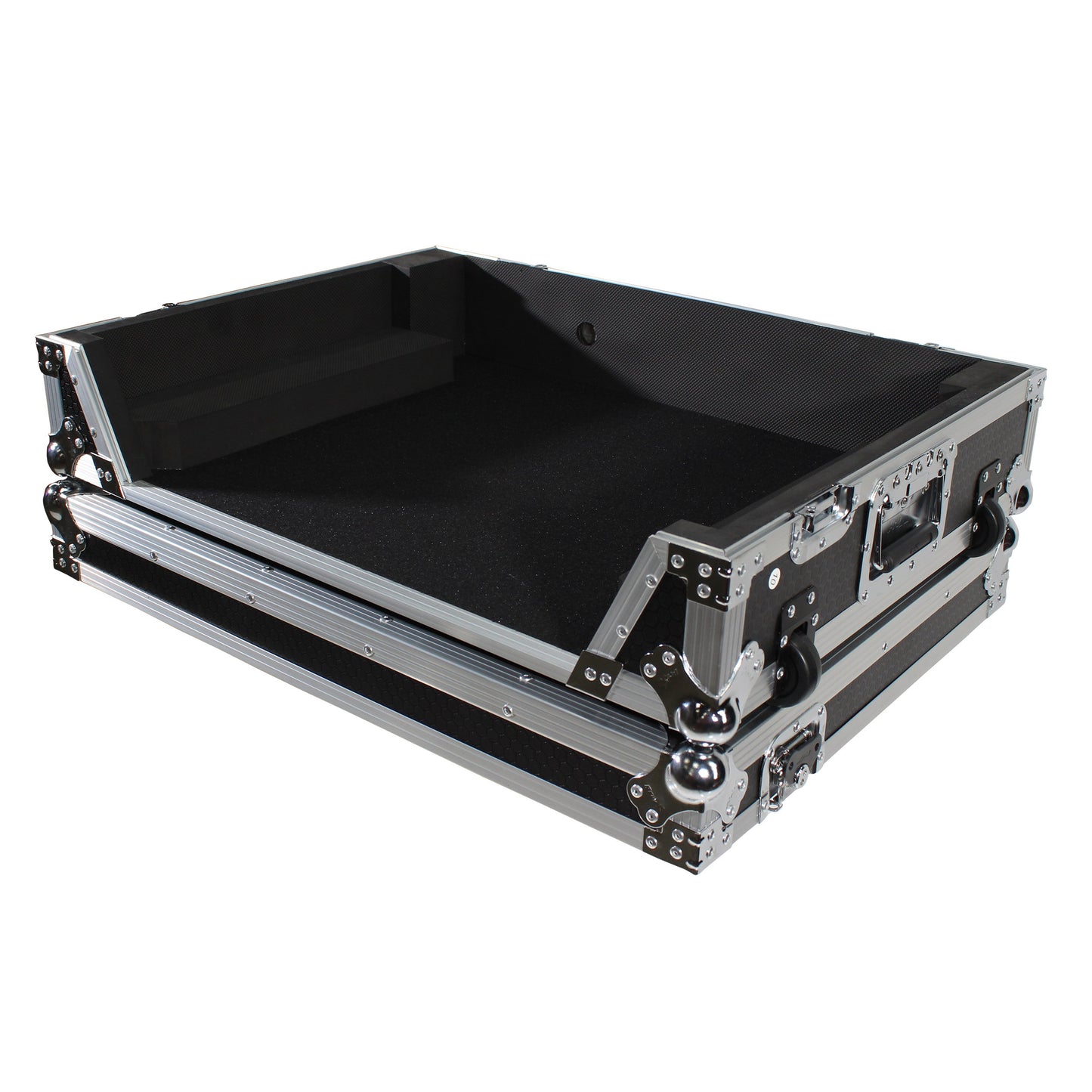 ProX ATA Flight Case for Denon PRIME 4 DJ Controller With Rack | Silver on Black
