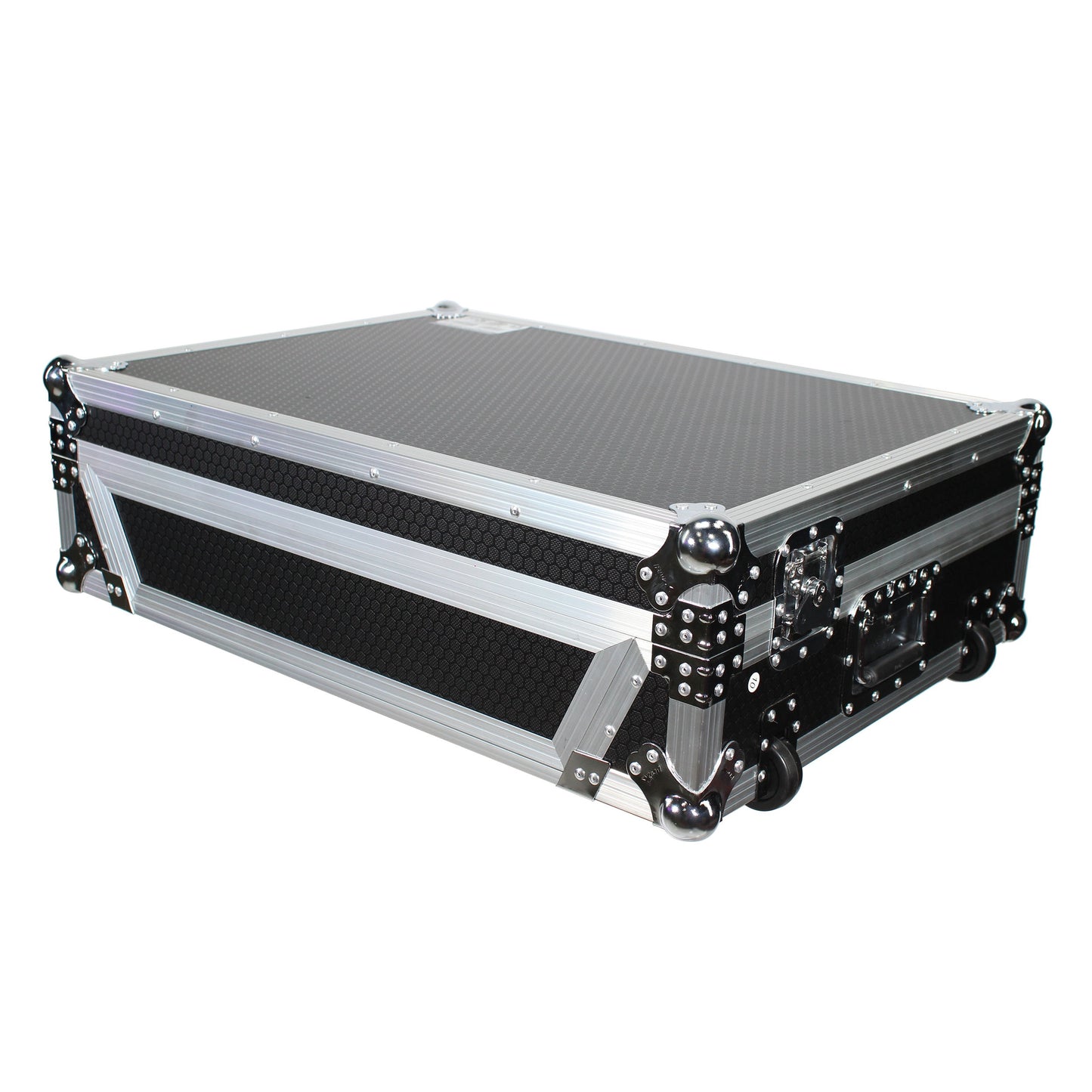 ProX ATA Flight Case for Denon PRIME 4 DJ Controller With Rack | Silver on Black