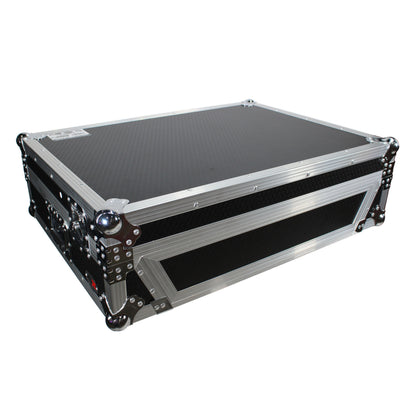 ProX ATA Flight Case for Denon PRIME 4 DJ Controller With Rack | Silver on Black