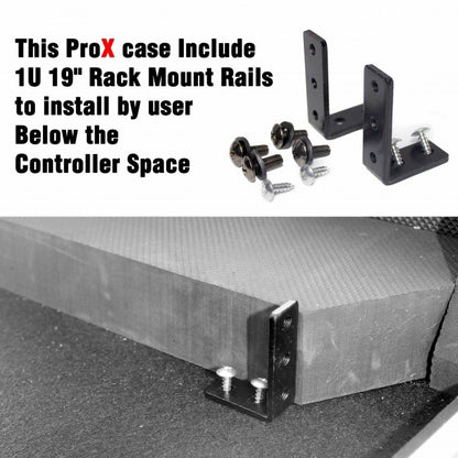 ProX ATA Flight Case for Denon PRIME 4 DJ Controller With Rack | Silver on Black
