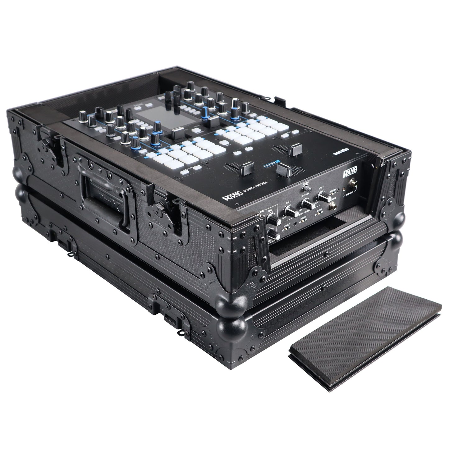 ProX Flight Case for Rane Seventy DJ Mixer Road Case | Black on Black | Without Laptop Shelf