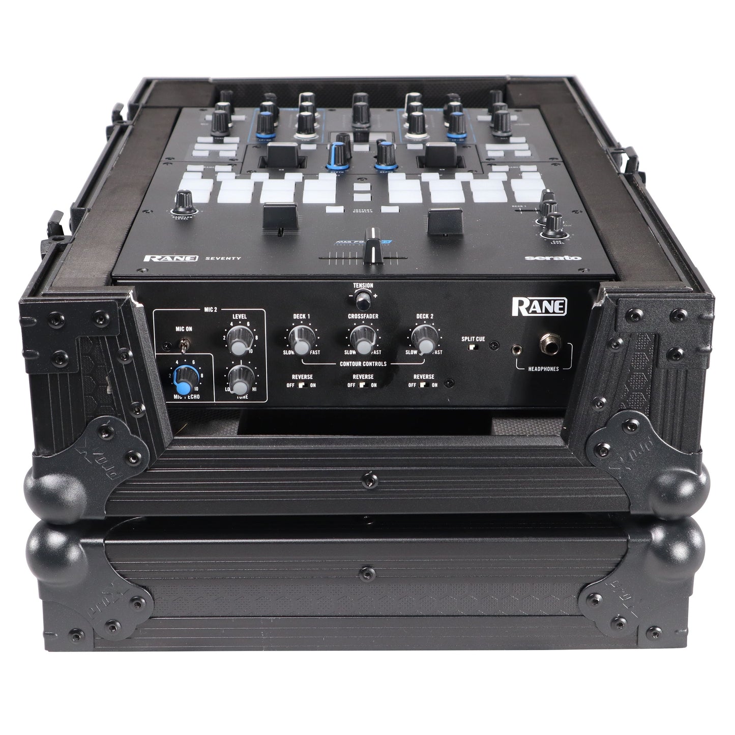ProX Flight Case for Rane Seventy DJ Mixer Road Case | Black on Black | Without Laptop Shelf