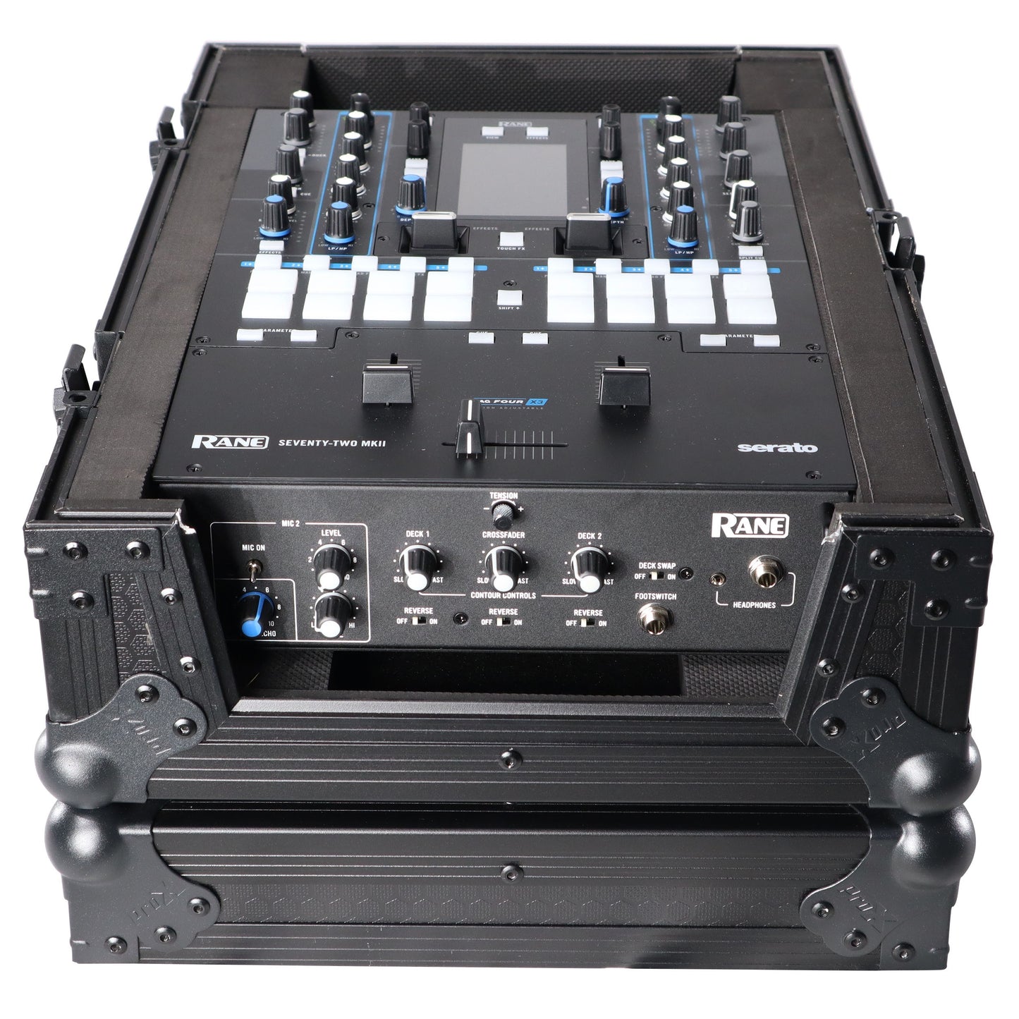 ProX Flight Case for Rane Seventy DJ Mixer Road Case | Black on Black | Without Laptop Shelf