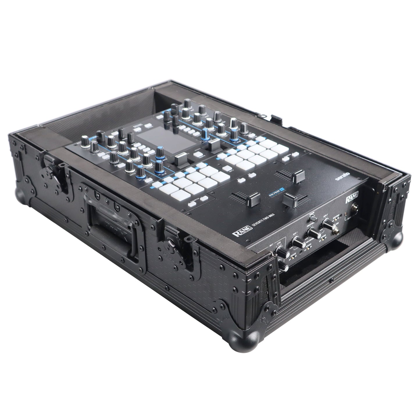 ProX Flight Case for Rane Seventy DJ Mixer Road Case | Black on Black | Without Laptop Shelf