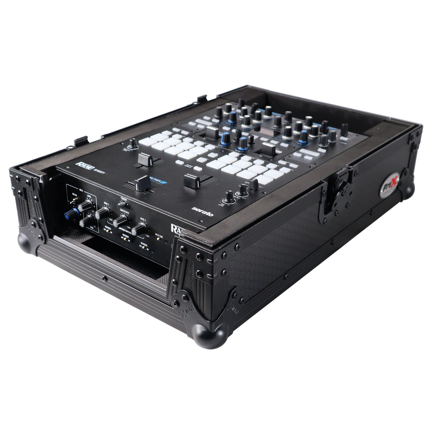ProX Flight Case for Rane Seventy DJ Mixer Road Case | Black on Black | Without Laptop Shelf