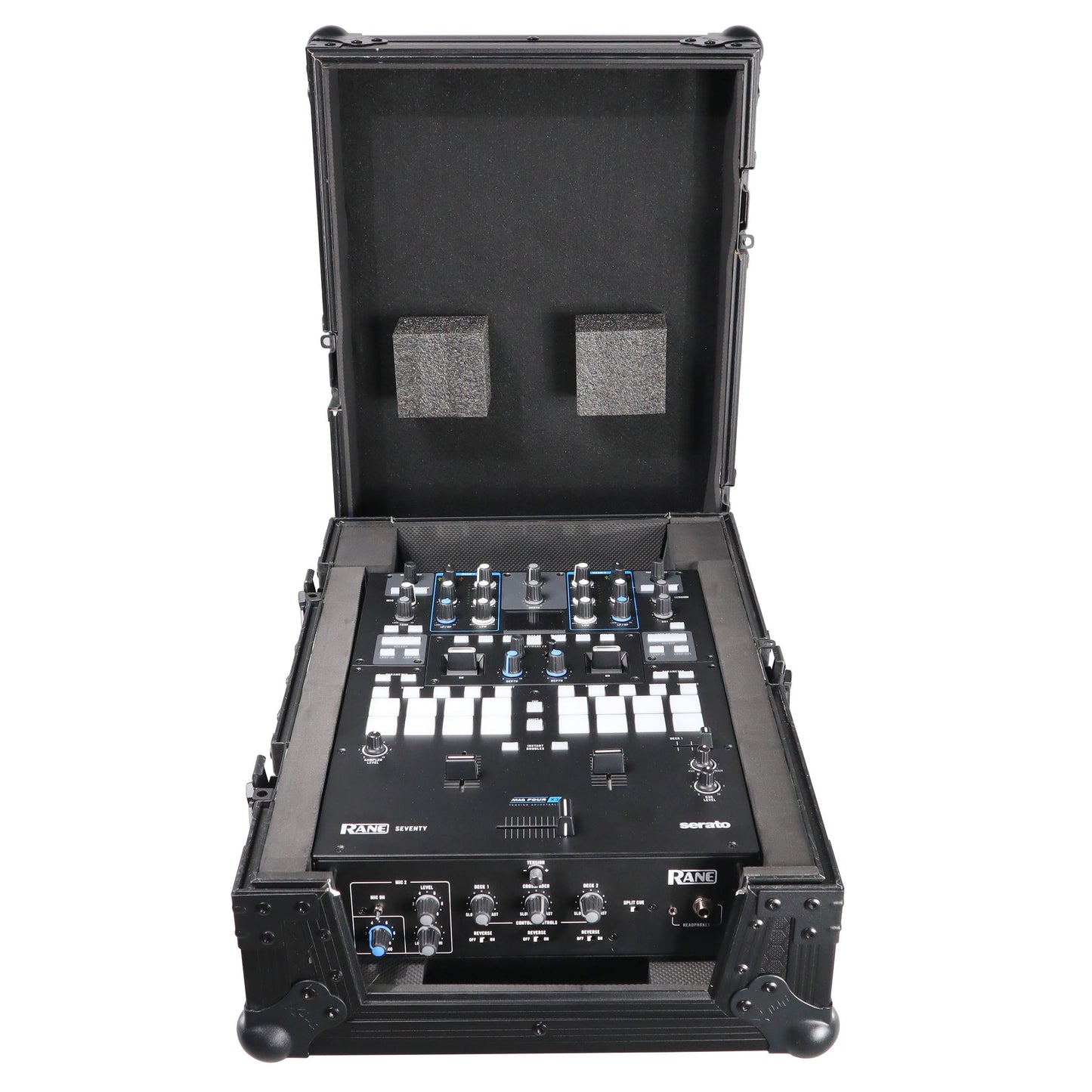 ProX Flight Case for Rane Seventy DJ Mixer Road Case | Black on Black | Without Laptop Shelf