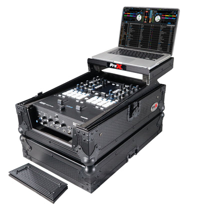 ProX Flight Case for Rane Seventy DJ Mixer Road Case | Black on Black | With Laptop Shelf