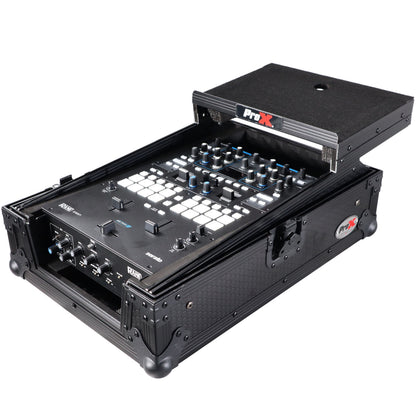ProX Flight Case for Rane Seventy DJ Mixer Road Case | Black on Black | With Laptop Shelf