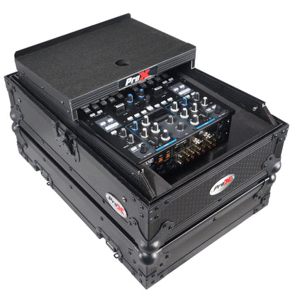 ProX Flight Case for Rane Seventy DJ Mixer Road Case | Black on Black | With Laptop Shelf