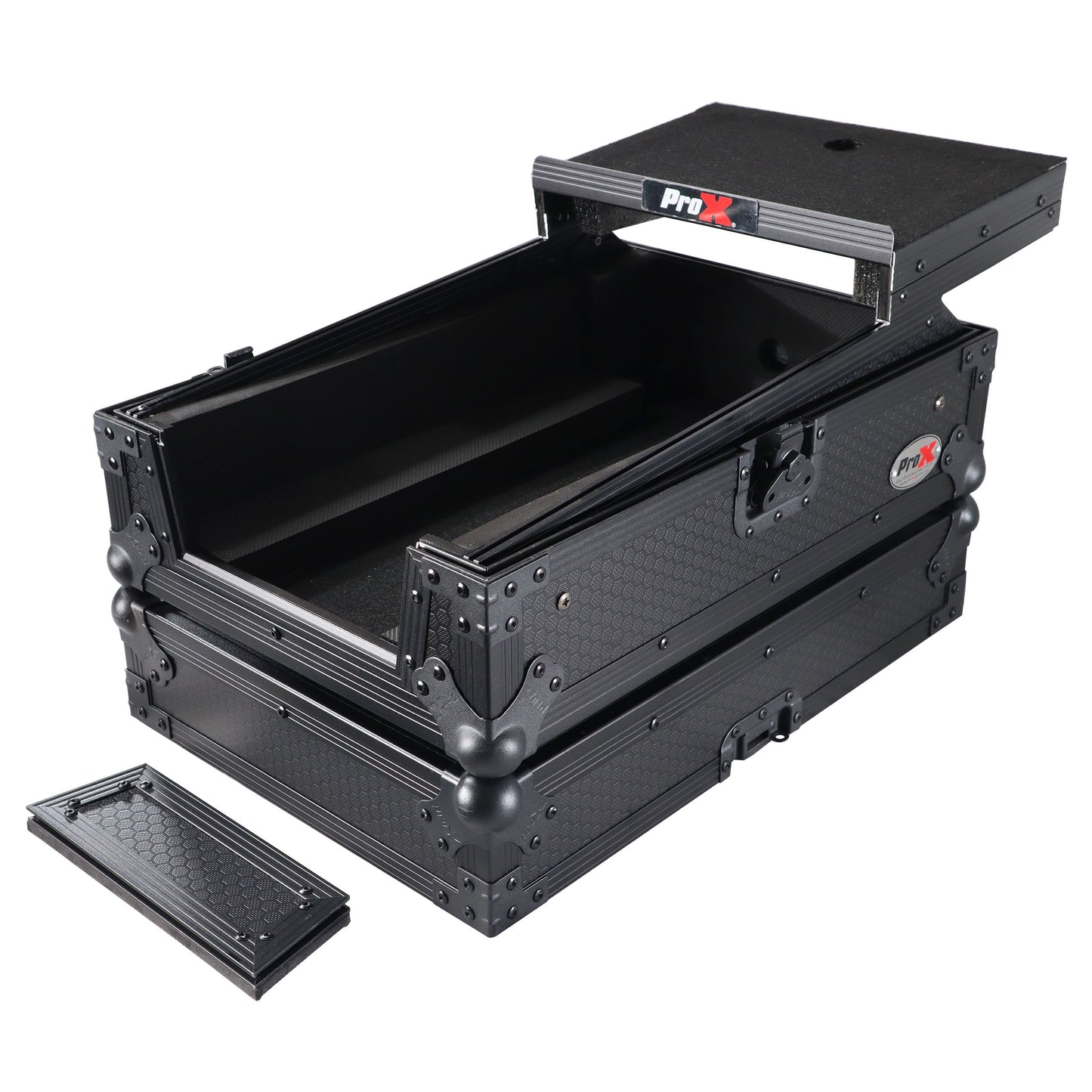 ProX Flight Case for Rane Seventy DJ Mixer Road Case | Black on Black | With Laptop Shelf