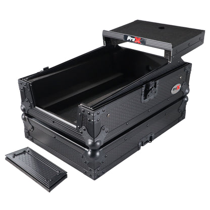 ProX Flight Case for Rane Seventy DJ Mixer Road Case | Black on Black | With Laptop Shelf