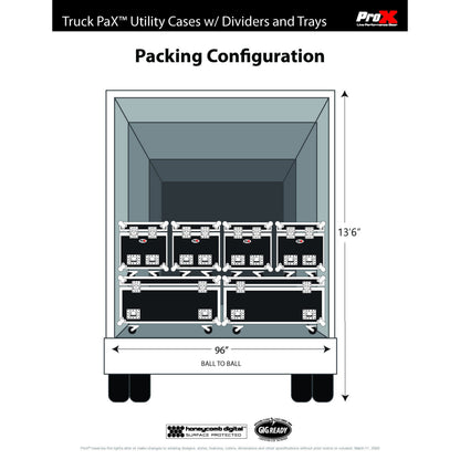ProX TruckPax Utility Case ATA Road Case With Casters and Dividers | 24"x60"x30"