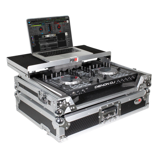 ProX Universal DJ Controller Case Flight Road Case With Laptop Shelf | Medium