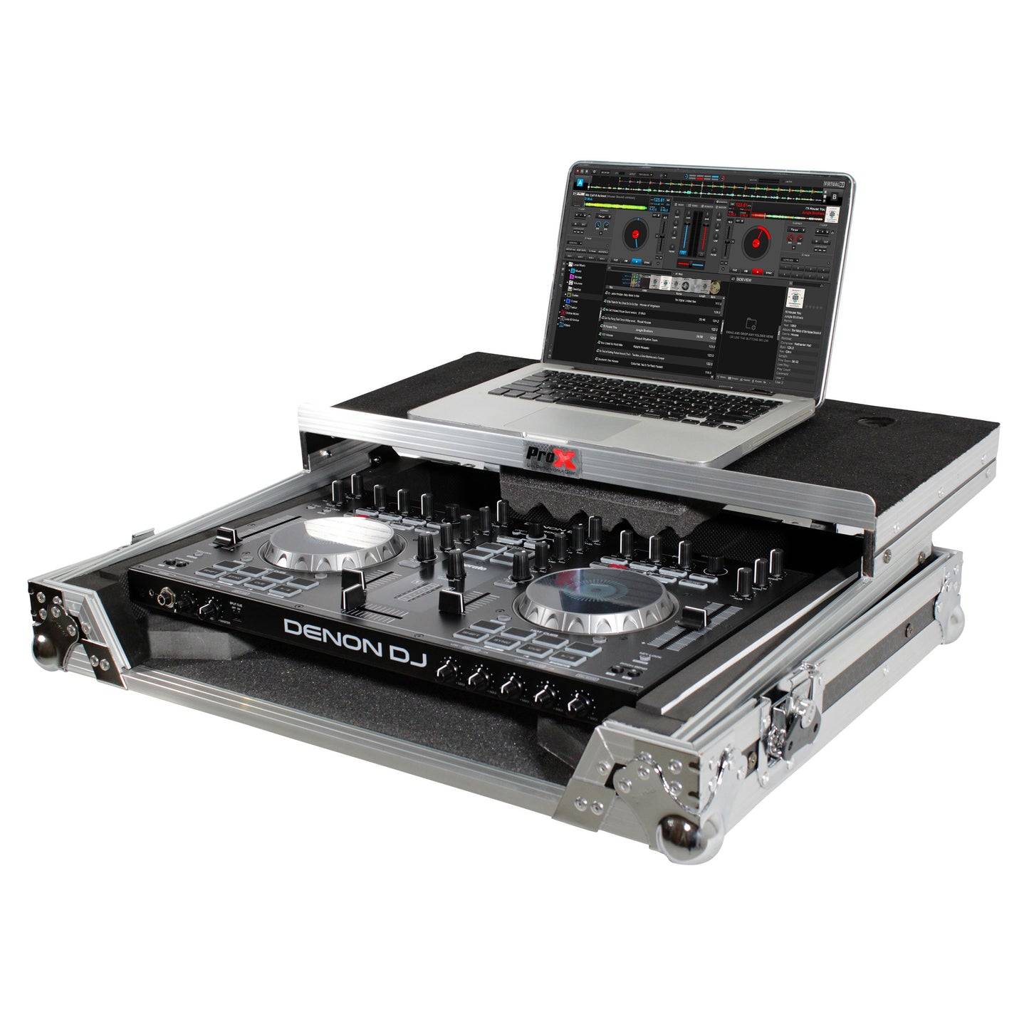 ProX Universal DJ Controller Case Flight Road Case With Laptop Shelf | Medium
