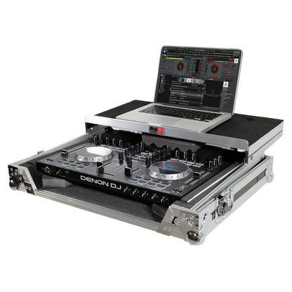 ProX Universal DJ Controller Case Flight Road Case With Laptop Shelf | Medium