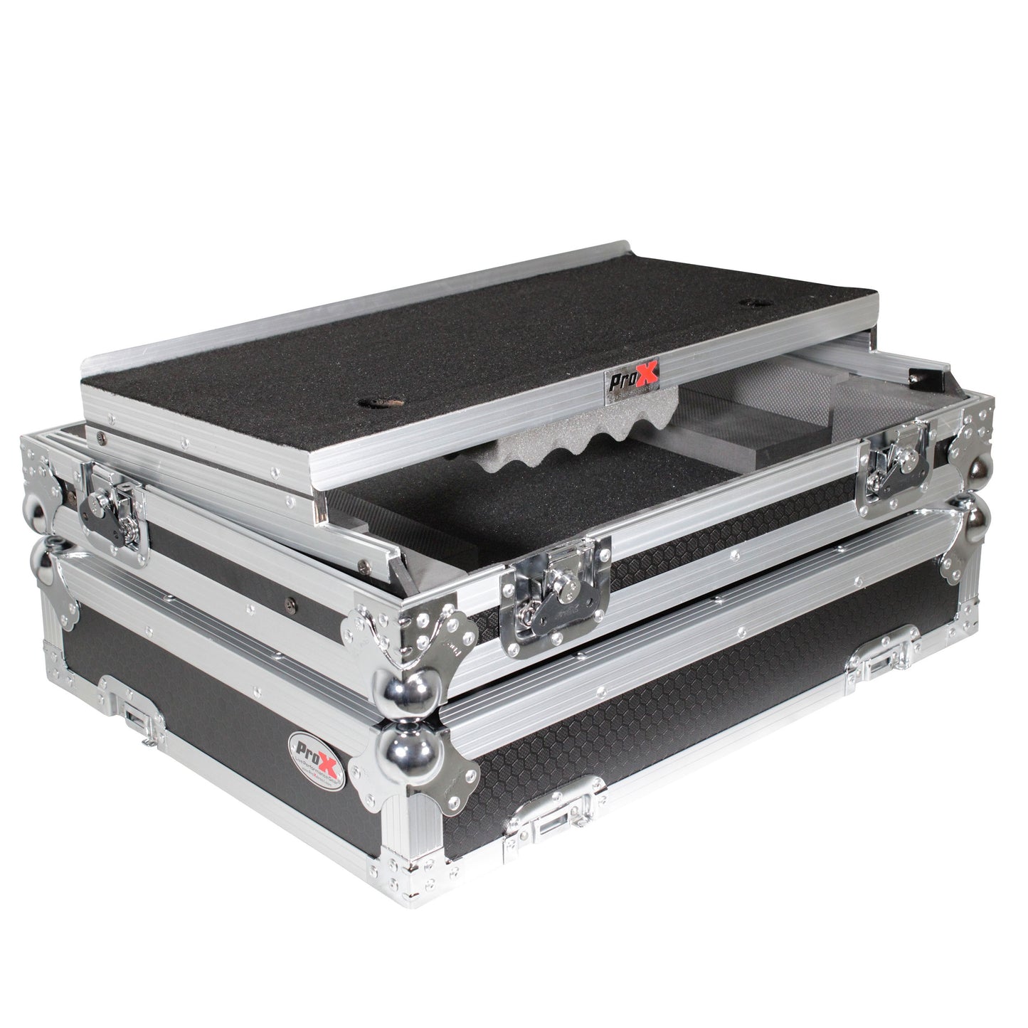 ProX Universal DJ Controller Case Flight Road Case With Laptop Shelf | Medium