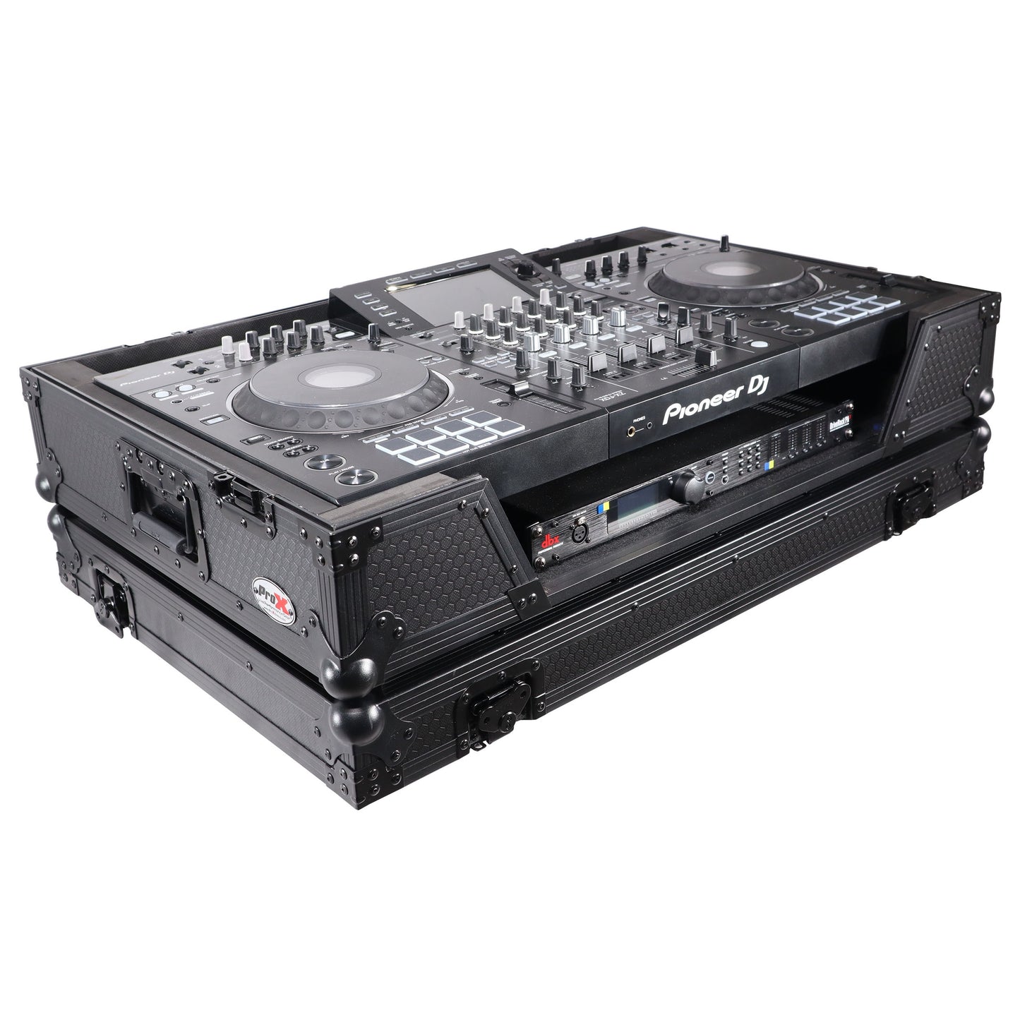 ProX ATA Flight Case For Pioneer XDJ-XZ DJ Controller with 1U Rack Space and Wheels | Black/Black | Without Laptop Shelf